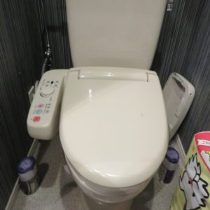 尿取りパッドが詰ったトイレの点検